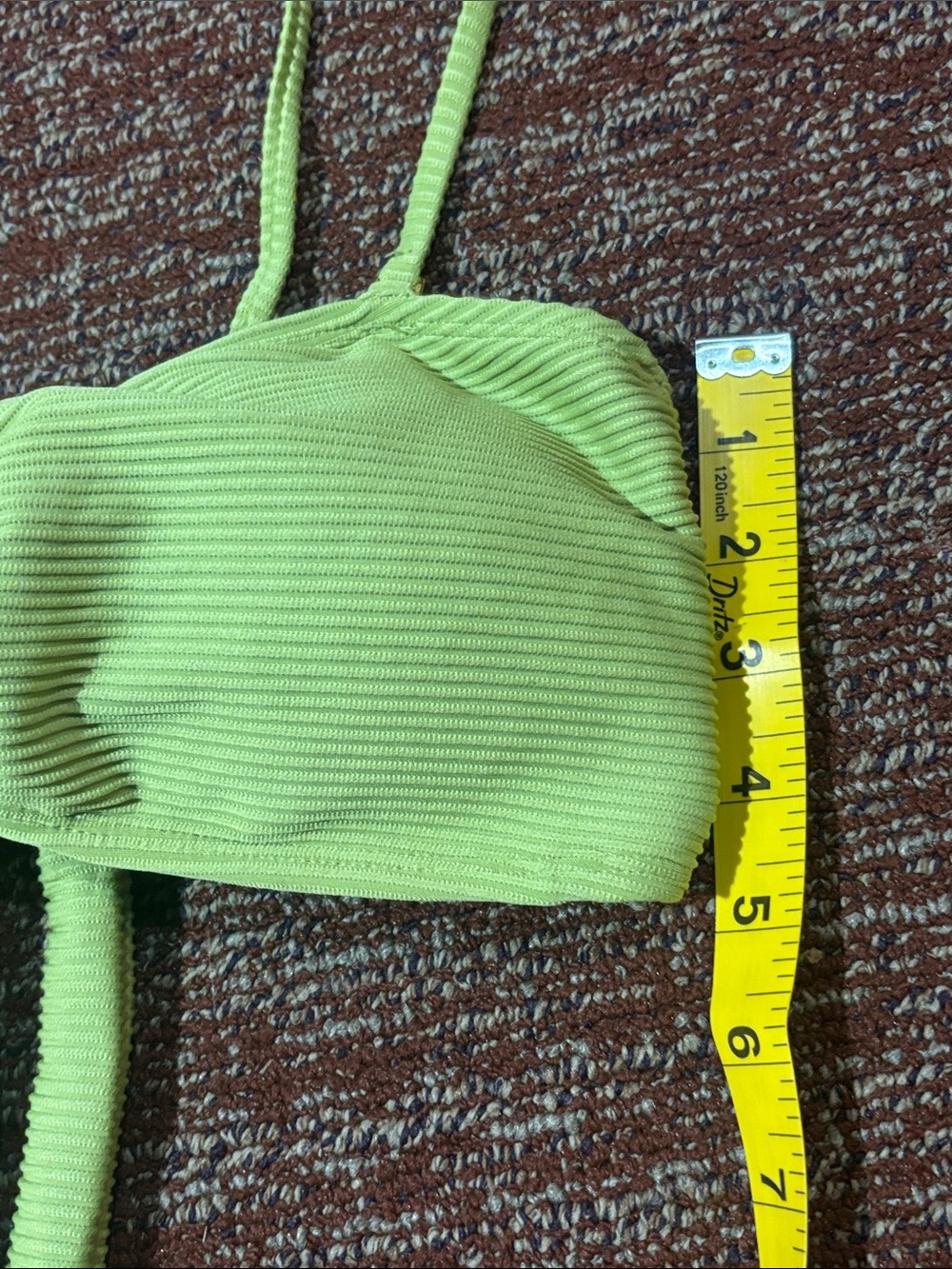 House of Harlow bikini top green ribbed keyhole ring convertible strap large - Picture 10 of 10